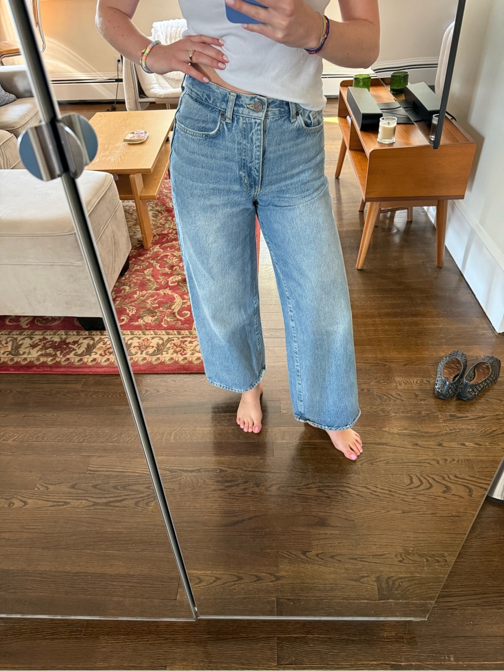 La Ligne Izzie High-Rise Cropped Wide-Leg Jean